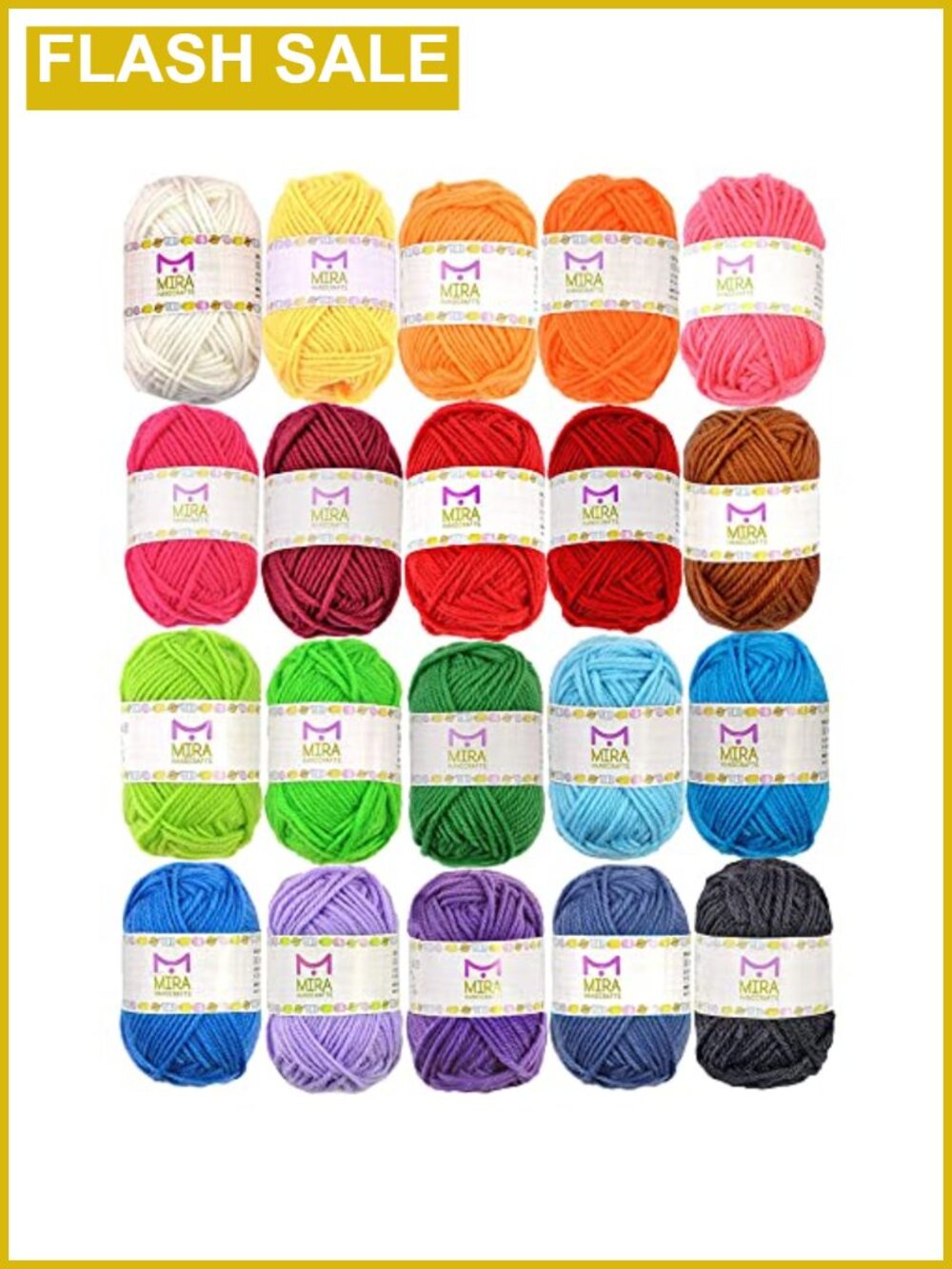 20 Acrylic Yarn Skeins Crochet Knitting Starter Kit 438 Yards